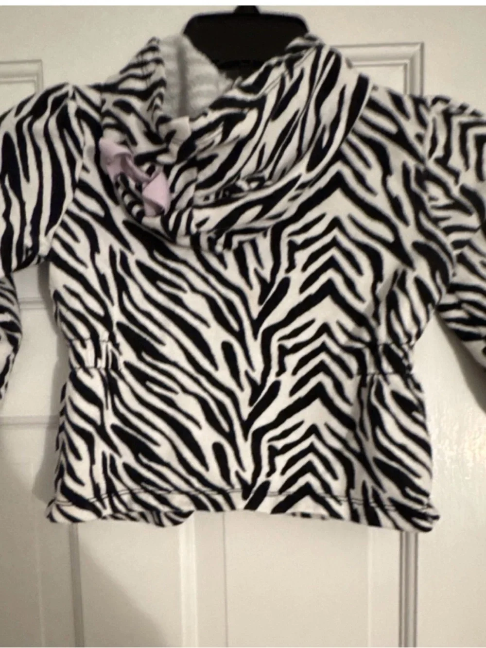 Gymboree Black and White Zebra Print Teddy Jacket